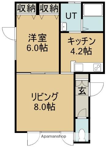 リベルテ2・11(1LDK/2階)の間取り写真