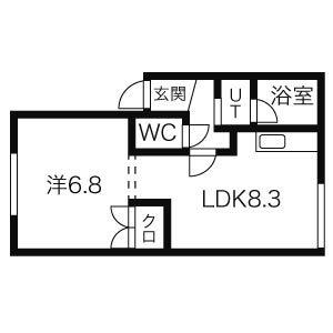 マンションむらかみⅡ(1LDK/1階)の間取り写真