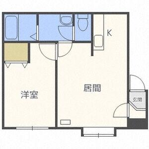 ペパーミント(1LDK/2階)の間取り写真