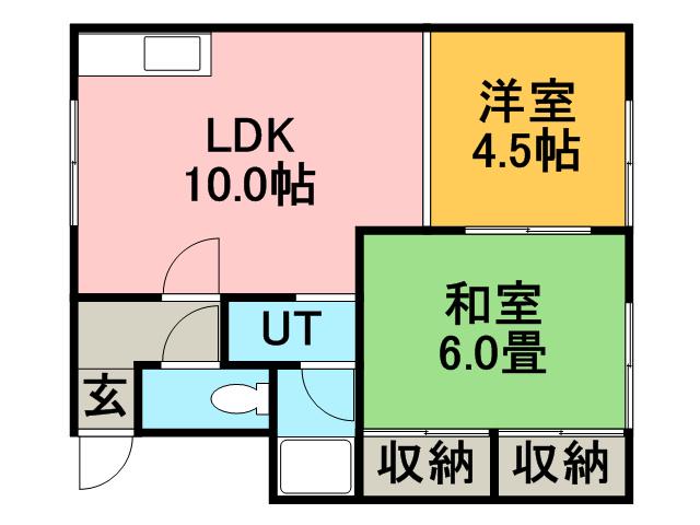 コーポ工藤(2LDK/2階)の間取り写真