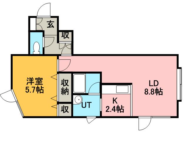 ローム星置(1LDK/3階)の間取り写真