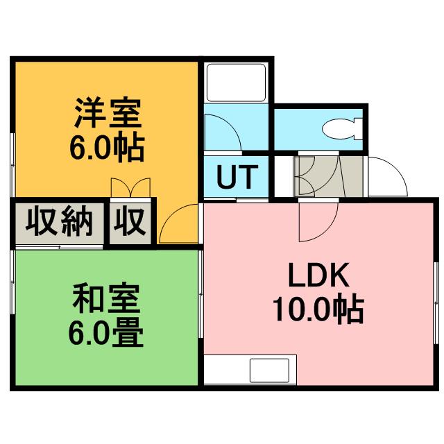リバーハイツ星置(2LDK/2階)の間取り写真