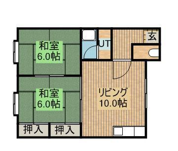 高田マンション(2LDK/2階)の間取り写真