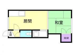 小松ハイム(1DK/1階)の間取り写真