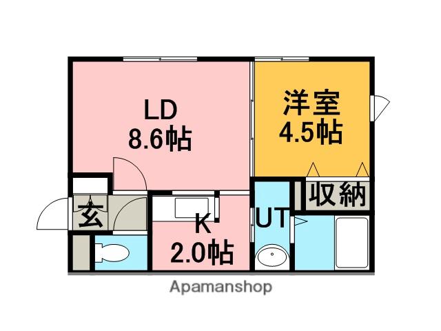 函館本線 銭函駅 徒歩16分 2階建 築16年(1LDK/2階)の間取り写真