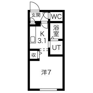 スペチアーレ手稲(1K/3階)の間取り写真