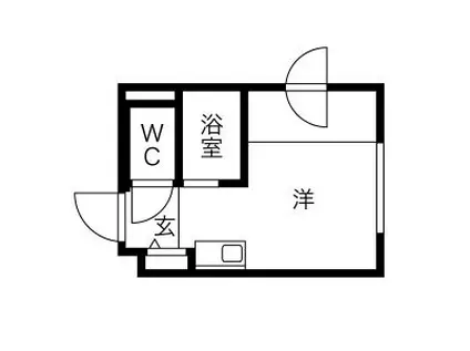 ゲストハウス・花川(1K/4階)の間取り写真
