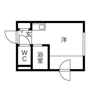 ゲストハウス・花川(ワンルーム/3階)の間取り写真