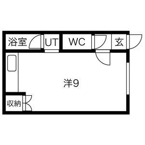 前田ビレッジⅢ(ワンルーム/1階)の間取り写真