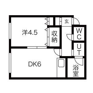 マーガレットハイツ(1DK/2階)の間取り写真