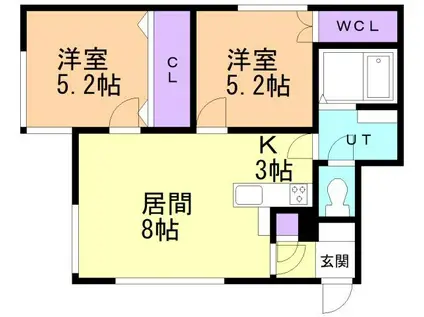 MTハイツ(2LDK/1階)の間取り写真