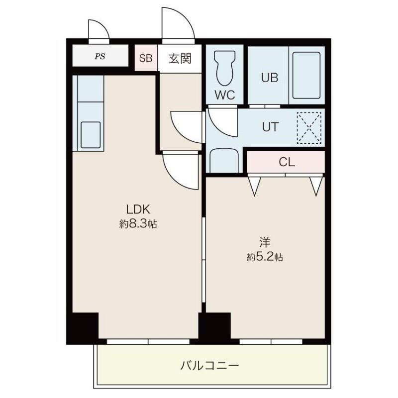 マンション樹林(1LDK/4階)の間取り写真