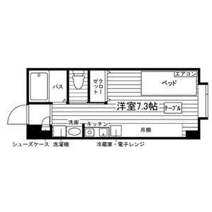 メニーズコート科学大学前(ワンルーム/3階)の間取り写真