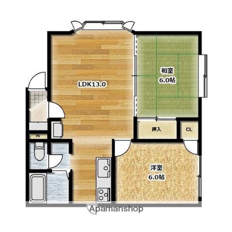 イー・エフ西宮の沢(2LDK/3階)の間取り写真