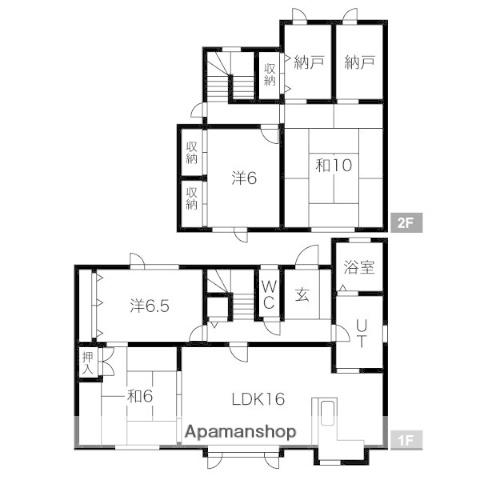 北海道札幌市手稲区 2階建 築26年(4LDK)の間取り写真