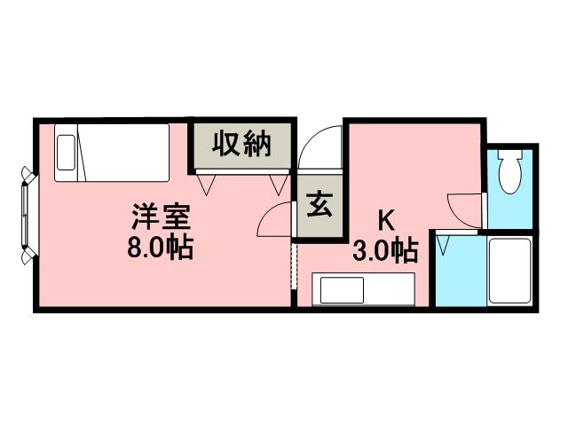 春香96(1K/1階)の間取り写真