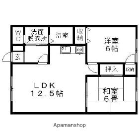 パレスほしみ(2LDK/1階)の間取り写真