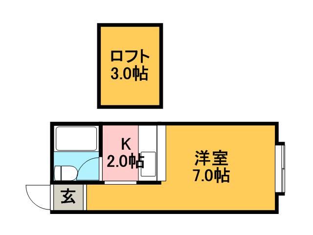 ハイデンス曙(ワンルーム/3階)の間取り写真