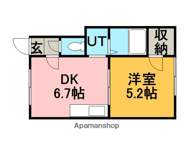 リバティヒル(1DK/1階)の間取り写真