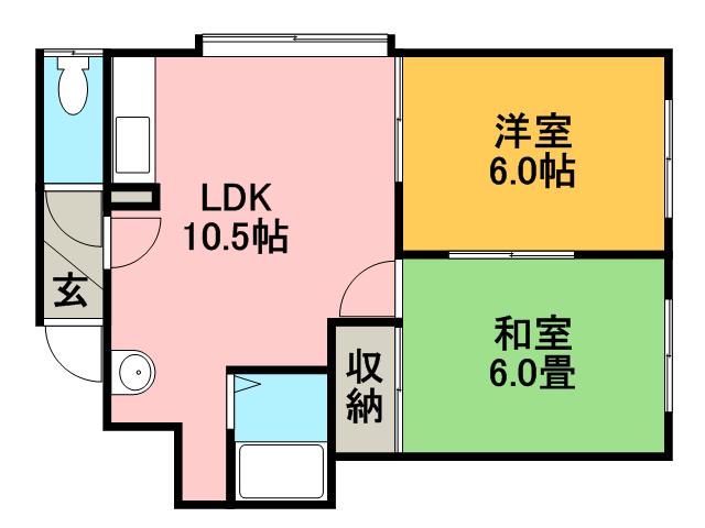 シャルム21(2LDK/2階)の間取り写真