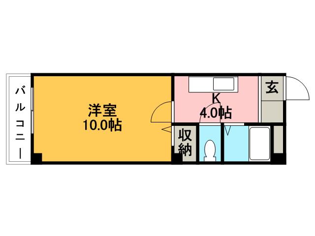 3R・S(1K/1階)の間取り写真