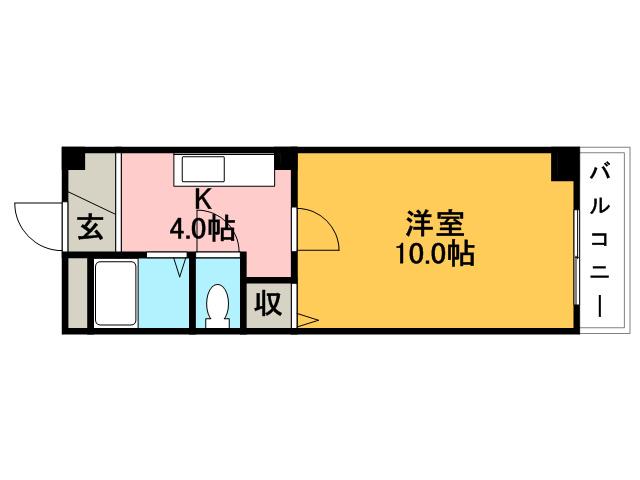 3R・S(1K/1階)の間取り写真