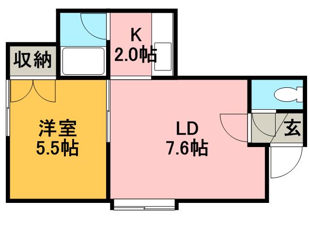 セコンズ7(1LDK/2階)の間取り写真