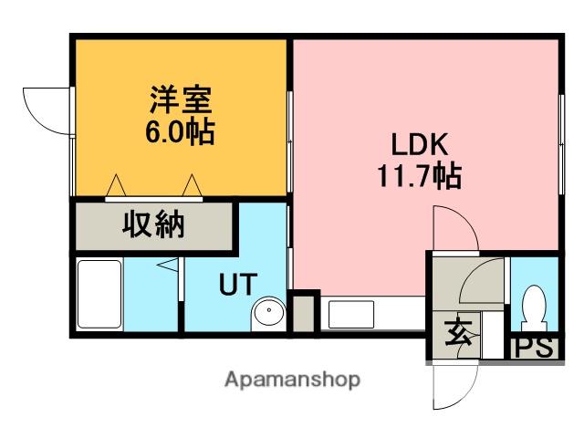 シティハウスN6(1LDK/2階)の間取り写真