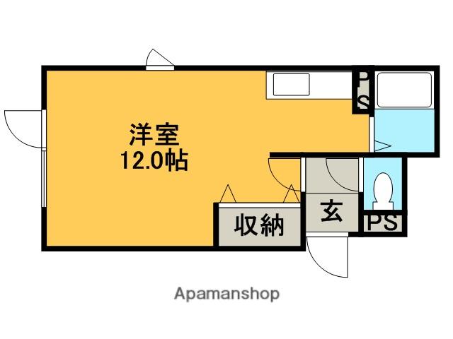 エスポワール3.RD(ワンルーム/2階)の間取り写真