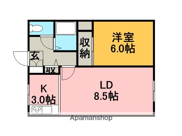 パナハイツ発寒(1LDK/1階)の間取り写真