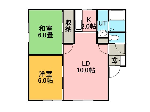 ソフィールミナミ(2LDK/2階)の間取り写真