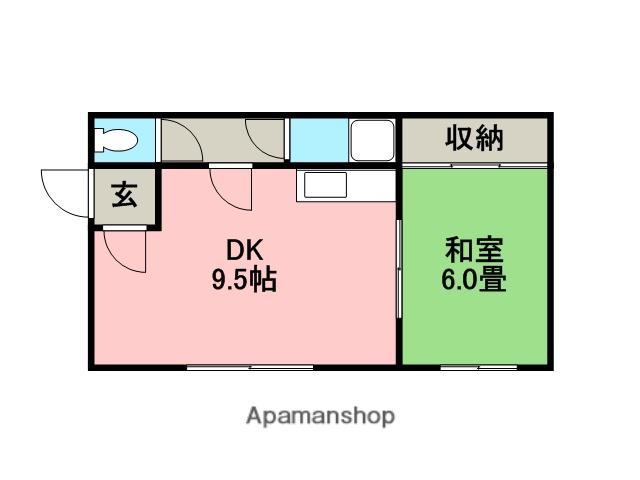 コーポ香川(1DK/2階)の間取り写真