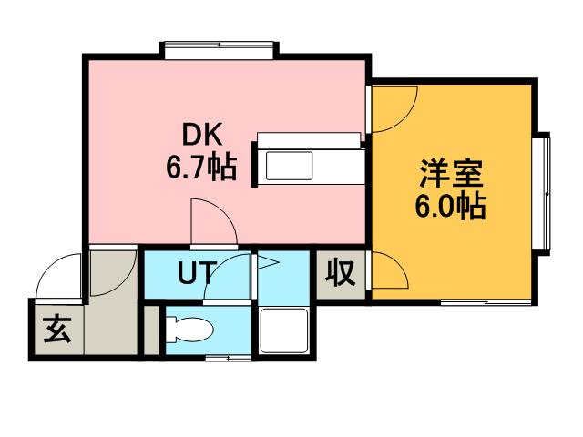 ラ・メゾン(1DK/3階)の間取り写真