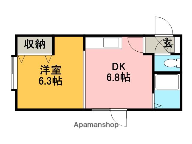 パールクリスタル(1DK/1階)の間取り写真