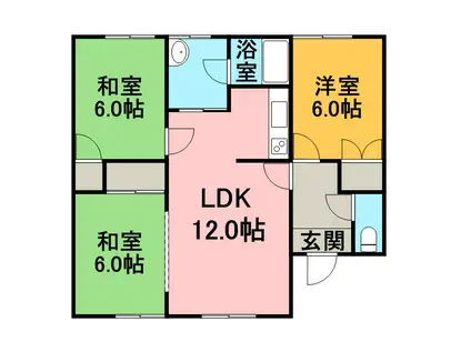 ハイツチェリー3(3LDK/3階)の間取り写真