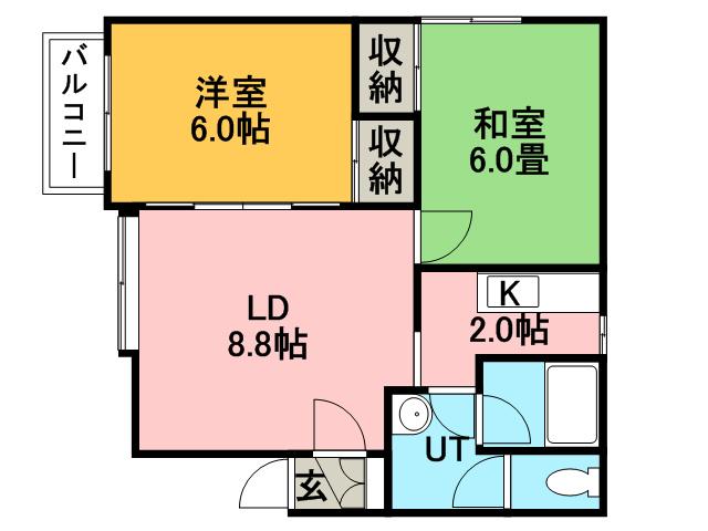 フォレストパーク前田(2LDK/2階)の間取り写真