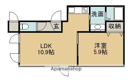 リトルハウス(1LDK/2階)の間取り写真