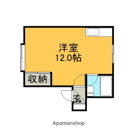 ベイ桂岡(ワンルーム/1階)の間取り写真