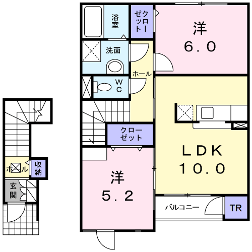 コートグラシオッソ(2LDK/2階)の間取り写真