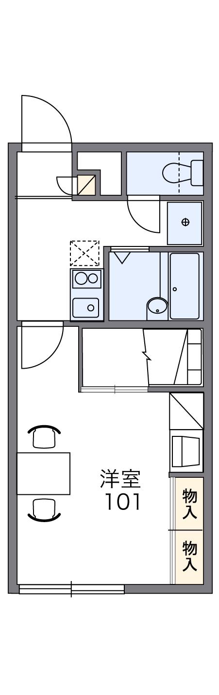 レオパレス新発寒(1K/2階)の間取り写真