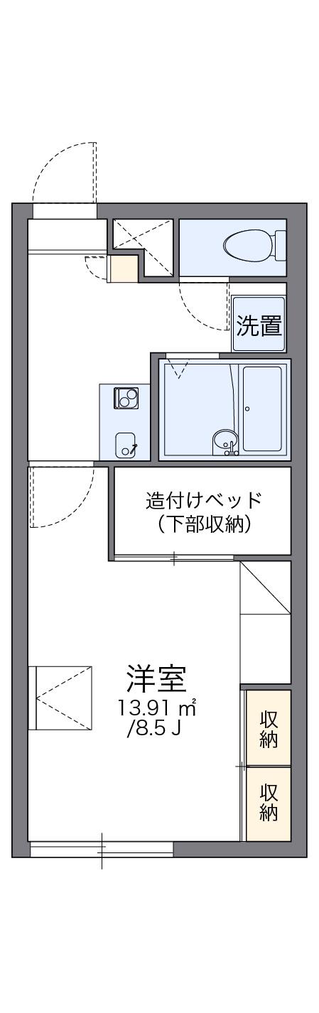 レオパレスグランシャリオ(1K/1階)の間取り写真