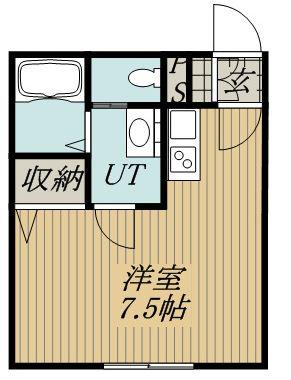 ヒルズ・ラ・ルミエール(1K/1階)の間取り写真