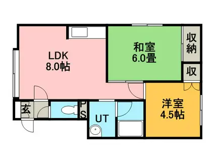 パレス木下(2LDK/2階)の間取り写真