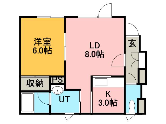 メゾン2002(1LDK/1階)の間取り写真