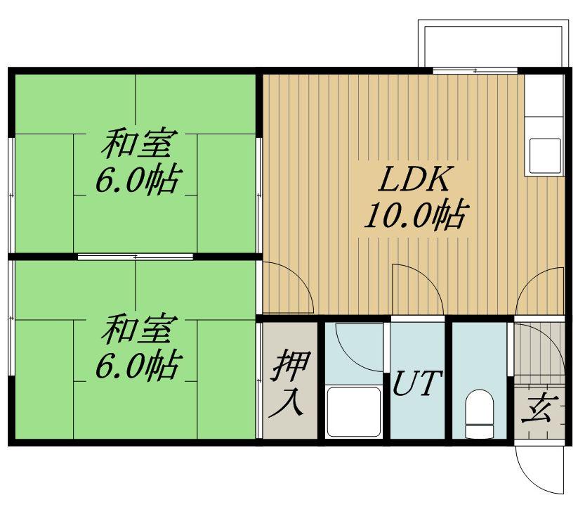 コーポ森下(2LDK/3階)の間取り写真