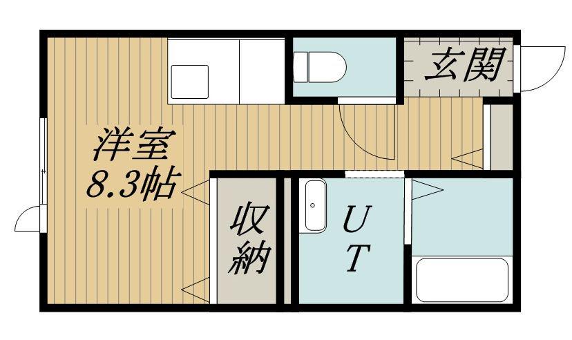 函館本線 手稲駅 徒歩31分 2階建 築9年(ワンルーム/2階)の間取り写真