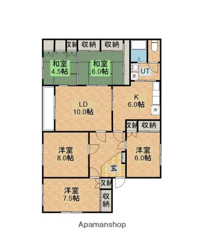 花川南2-2ビル(4LDK/3階)の間取り写真