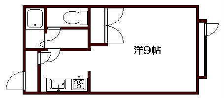 ロイヤルセブンA(ワンルーム/2階)の間取り写真