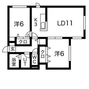 エルドラードウエスト(2LDK/2階)の間取り写真