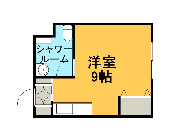 ル・フォートK1(ワンルーム/2階)の間取り写真